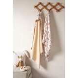 Heaven Home Bej - Ayıcıklı 80X80 cm Kapüşonlu Havlu ve Müslin 2'li Bebek Seti