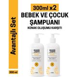 Heaven On Earth Konak Önleyici Bebek ve Çocuk Saç ve Vücut Şampuanı 300 ml X 2 Vegan Parabensiz - Şeffaf Beyaz
