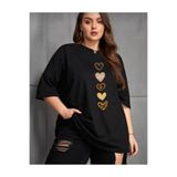 HEAVEN WEAR Palo Santo KADIN BÜYÜK BEDEN KALP BASKILI TSHİRT