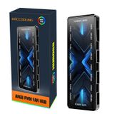 HECCOOLING ARGB PWM Fan Hub, Adreslenebilir 5V 3PIN 12V 4PIN PWM Manyetikli 2'si 1 arada RGB Kasa Fan Hubı, PSU SATA Güç Girişi, Fanlar için 8 Bağlantı Noktası ve LED'ler için 8 Bağlantı Noktası, Destek 8
