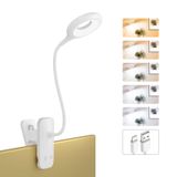 HECDSTLY Yatak Başlığı için LED Okuma Işığı, Pille Çalışan Kelepçe Lambası-5 Renk 5 Parlaklık, USB Şarj Edilebilir Masa Lambası, Göz Bakımı Esnek Kol Telsiz Kitap Işığı Ranza Metal Yatak Çerçevesi