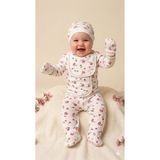 Hece Bebe %100 Pamuklu 5 Parça Çiçek Hastane Çıkışı Seti – Bebek Zıbın Takımı, Şapka, Önlük, Eldiven