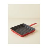 Hecha Demir Döküm Kare Grill Tava 30 cm Kırmızı Degrade