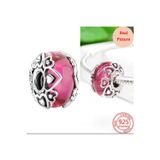 Hector Co Jewellery Aşkınızı Ortaya Çıkarın Pembe Murano Cam Charm
