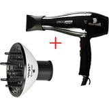Hector Profesyonel Fön Makinesi 2400 W Turbo Siyah Beyaz 2 Kademe Hız Ayarı ile Güçlü Performans