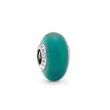 Hector&Co. Jewellery Gümüş Mat Yeşil Murano Cam Charm