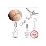 Hector&Co. Jewellery Gümüş Pembe Murano Kaplumbağa Charm