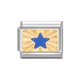 Hector&Co. Jewellery Güneş Işıkları İle Mavi Yıldız 316 L. Çelik İtalyan Charm
