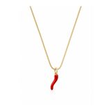 Hector&Co. Jewellery Kırmızı Biber Figürlü Altın Renk Yılan Zincir Kadın Kolye