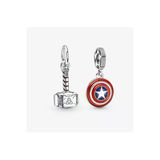 Hector&Co. Jewellery Marvel Thor'un Çekici Ve Kaptan Amerika Kalkanı Charm İkilisi