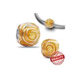 Hector&Co. Jewellery Sarı Açan Gül Charm Gümüş