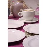 Heda Porselen 6'lı Elif 18 cm Porselen Pasta ve Tatlı Tabağı Seti - Zarif ve Modern Tasarım