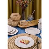 Heda Porselen 6'lı Zümrüt 18 Cm Porselen Pasta Ve Tatlı Tabağı Seti - Zarif Ve Modern Tasarım Beyaz