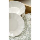 Heda Porselen Acem Porselen Çay Tabağı Kırık Beyaz 6'lı 11 CM