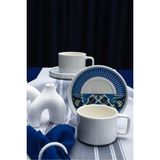Heda Porselen Azur 4 Parça 2 Kişilik Porselen Çay Fincanı Takımı - 100 ml - Beyaz