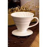 Heda Porselen Coffe Filter V60 Porselen Kırık Beyaz Dripper Kahve Filtresi