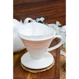 Heda Porselen Coffee Filter V60 Porselen Kırık Beyaz Dripper Kahve Filtresi