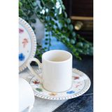 Heda Porselen Dalya 4 Parça 2 Kişilik Porselen Kahve Fincan Takımı - Renkli - 90 ml