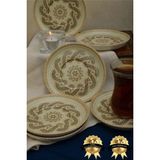Heda Porselen Efes 6 Adet 12CM Porselen Çay Tabağı Kırık Beyaz - 12 cm