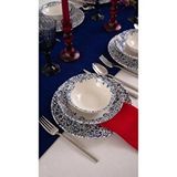 Heda Porselen Laleli 18 Parça 6 Kişilik Porselen Yemek Takımı Beyaz