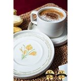 Heda Porselen Mimoza 4 Parça 2 Kişilik Porselen Çay Fincan Takımı Çok Renkli