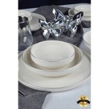 Heda Porselen Rüya Platin Yaldız 18 Parça 6 Kişilik Porselen Yemek Takımı Kırık Beyaz ZHR18YS01Y01OF002