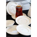 Heda Porselen Rüya Yalın 6 Adet 12 Cm Porselen Çay Tabağı Kırık Beyaz