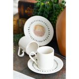 Heda Porselen Yakamoz 4 Parça 2 Kişilik Porselen Kahve Fincan Takımı - Renkli - 90 ml
