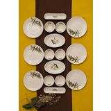 Heda Porselen Zeytin Dalı 16 Parça 6 Kişilik Porselen Kahvaltı Takımı