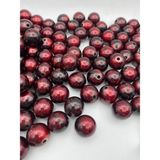 Hedef Bijuteri 100GR 20MM Parlak Bordo Desenli Takı ve Çanta Yapım Boncuğu (100GR,~22 Adet)