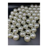 Hedef Bijuteri 100gr 24mm Krem Renk Lüks / Lüx Kaplama Plastik İnci Boncuk Çanta,Takı Boncuğu (100gr,~11 Adet)
