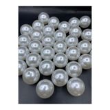 Hedef Bijuteri 100gr 30mm Beyaz Renk Lüks / Lüx Kaplama Plastik İnci Boncuk Çanta,Takı Boncuğu (100gr,~7 Adet)