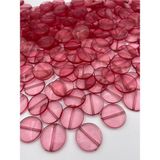 Hedef Bijuteri 100GR Fuşya Renk 25MM Yassı Basık Yuvarlak Akrilik Boncuk,takı, Çanta Yapım Boncuğu (100GR~40 Adet),