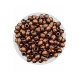 Hedef Bijuteri 10mm Kahverengi Ahşap,Tahta Boncuk (50gr,~160 Adet Boncuk)