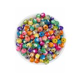 Hedef Bijuteri 10mm Karışık Renkli Ahşap Tahta Nazar Boncuğu (25gr, ~65 Adet)
