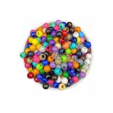 Hedef Bijuteri 10mm Karışık Renkli Plastik Boncuk,renkli Geniş Delik Makrome Boncuğu (100gr,~200 Adet Boncuk)