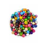 Hedef Bijuteri 10mm Karışık Renkli Tahta,Ahşap Boncuk (50gr,~160 Adet Boncuk)
