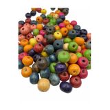 Hedef Bijuteri 15x20mm Karışık Renkli Tahta Ahşap Boncuk (100gr,~50 Adet Boncuk)