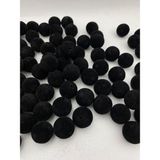 Hedef Bijuteri 20MM Siyah Renk Kadife Boncuk Takı Yapım, Çanta Boncuğu ( 100GR,~20 Adet)