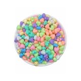 Hedef Bijuteri 25gr 10mm Pastel Karışık Renkli Plastik Kalp Model Boncuk ,takı Yapım Boncuğu (25gr,~60 Adet)
