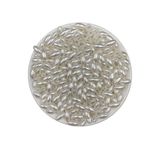 Hedef Bijuteri 25gr 6x12mm Beyaz Renk Arpa Model Lüks Kaplama Plastik Inci Boncuk, Takı Boncuğu (25gr,~100 Adet )