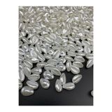 Hedef Bijuteri 25gr Beyaz Renk Midye, Deniz Kabuğu Kaplama Formsuz Yamuk Plastik İnci Boncuk 26 Adet