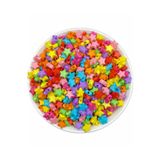 Hedef Bijuteri 25gr Karışık Renkli 8mm Yıldız Model Plastik Boncuk, Takı Yapım Boncuğu (25gr,~160 Adet)