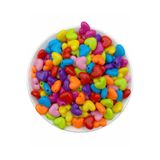 Hedef Bijuteri 25gr Karışık Renkli Plastik 14mm Kalp Model Boncuk,hobi Takı Yapım Boncuğu ( 25gr,~40 Adet)