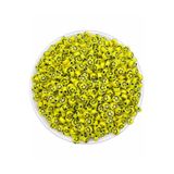 Hedef Bijuteri 25gr Sarı Renk 4x7mm Smile, Gülen Yüz Boncuk ,Yassı Plastik Surat Boncuk (25 Gr, ~200 Adet)