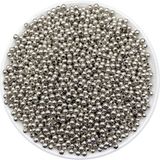 Hedef Bijuteri 4mm Gümüş - Nikel Renk Ccb Metalize Metal Görünümlü Plastik Boncuk,takı Boncuğu (25GR,~750 Adet)