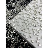 Hedef Bijuteri 50 Adet Gümüş-Nikel Renk 6mm Ccb Kalp, Metalize Metal Görünümlü Plastik Kalp Boncuk,takı Boncuğu
