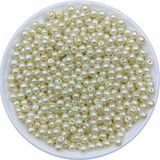 Hedef Bijuteri 50 gr 6mm Krem Cam Inci Boncuk ,takı Yapım Boncuğu (50GR,~160 Adet )