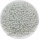 Hedef Bijuteri 50 gr Beyaz Cam Inci Boncuk 6mm Renkli Plastik Takı Yapım Malzemesi - yok