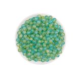 Hedef Bijuteri 50gr 8mm Cam Yeşil Mavi Simli Çatlak Buzlu Boncuk Takı, Hobi, Aksesuar Boncuğu (50gr, ~75Adet)